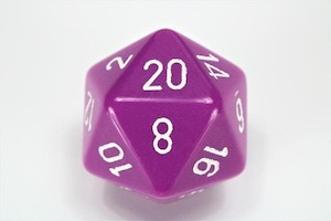 Chessex | d20 Large 34mm | Opaque | Light Purple/white