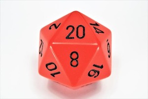 Game: Chessex | d20 Large 34mm | Opaque | Orange/black