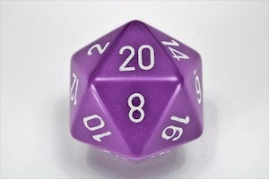 Game: Chessex | d20 Large 34mm | Opaque | Purple/white