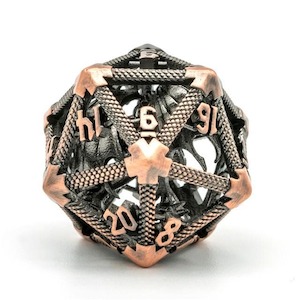 Metal Dice | Hollow "Flying Dragon" | Copper