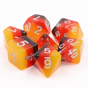 RPG Dice | "Old Amber" | Set of 7