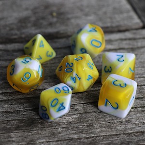 RPG Dice | "Butter Popcorn" | Set of 7