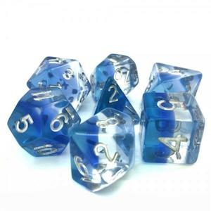 RPG Dice | "Ice Blue" Transparent Layer | Set of 7