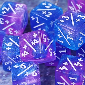 Game: Single Dice | "Blue Galaxy" | +1/+1 Counter d6