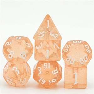 RPG Dice | "Champagne Thorns" White Ink | Set of 7