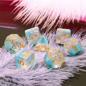 Game: RPG Dice | "Winter's Day" | Set of 7