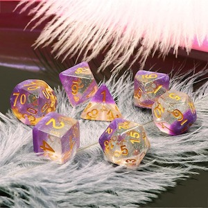 RPG Dice | "Summer Bloom" | Set of 7