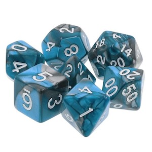 Game: RPG Dice | "Blue Steel" Blend | Set of 7