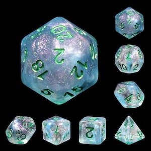 RPG Dice | "Cyberpunk Bitcrash" | Set of 7