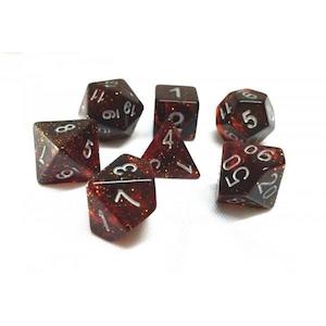 Game: RPG Dice - "Deep Space" Glitter - Set of 7