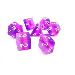 RPG Dice | Translucent Layer Purple Gradient | Set of 7