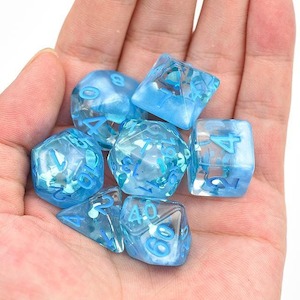 RPG Dice | "Summer Showers" | Set of 7