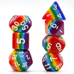 Game: RPG Dice | Solid Rainbow Layer | Set of 7