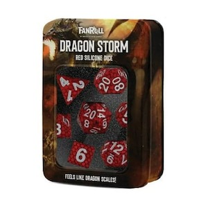 Game: Dragon Storm - Silicone Polyhedral Dice (Set of 7) - Red Scales