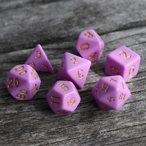 Polyhedral Dice Set | Acrylic | Pastel Cerise | Set of 7 (D0035)