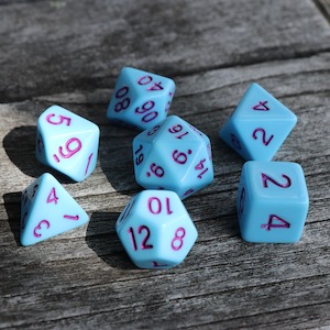 Polyhedral Dice Set | Acrylic | Pastel Bluejay | Set of 7 (D0143)