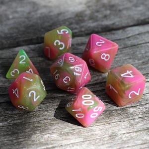 Polyhedral Dice Set | Acrylic | Apple Taffy | Set of 7 (D0125)