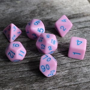 Polyhedral Dice Set | Acrylic | Pastel Strawberry Icecream | Set of 7 (D0142)