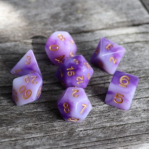 Polyhedral Dice Set | Acrylic | Purple "Arcane Jade" | Set of 7 (D0041)