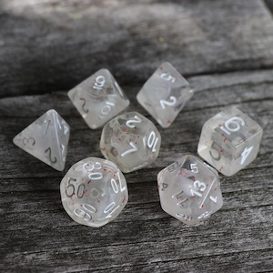 Polyhedral Dice Set | Acrylic | "Blood on the Snow" | Set of 7 (D0118)