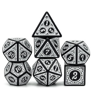 Game: RPG Dice | "White Alchemy" | Set of 7