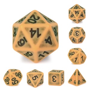 Polyhedral Dice Set | Acrylic | "Ancient Ochre" | Set of 7 (D0141)