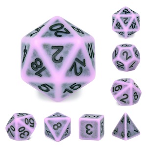 Polyhedral Dice Set | Acrylic | "Synthwave Swamp" Purple | Set of 7 (D0022)