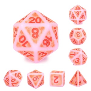 Polyhedral Dice Set | Acrylic | "Synthwave Blush" | Set of 7 (D0138)