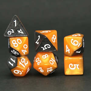 Polyhedral Dice Set | Acrylic | "Jester's Halloween" | Set of 7 (D0181)