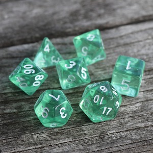 Polyhedral Dice Set | Acrylic | Emerald Gems | Set of 7 (D0199)