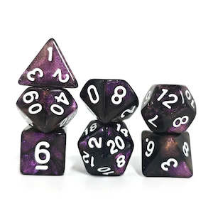 Polyhedral Dice Set | Acrylic | Amethyst Starfield | Set of 7 (D0188)