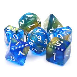 Polyhedral Dice Set | Acrylic | "Starry Night" | Set of 7 (D0175)