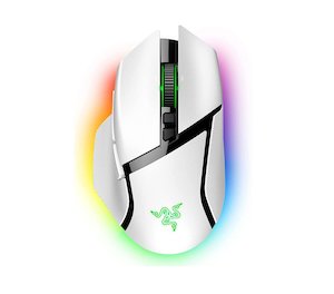 Gaming Mice: Razer Basilisk V3 Pro Ergonomic Wireless Gaming Mouse - White