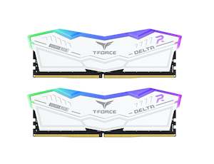 TEAMGROUP T-Force Delta RGB DDR5 32GB (2x16GB) 6000MHz CL30 Desktop Memory - White