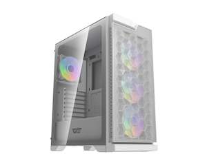 Cases: DarkFlash DK361 Tempered Glass ATX PC Case 4X ARGB Fans - White