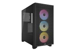 Corsair 3000D RGB Black Mid Tower Tempered Glass Gaming Case - Black