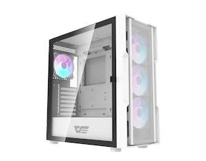 DarkFlash DK431 Tempered Glass Mesh ATX Case 4X ARGB Fans - White