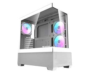 DarkFlash DS900 Air Tempered Glass Mesh ATX PC Case 6X ARGB Fans - White