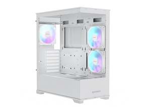 Raidmax i801 ATX Mid-Tower Case Tempered Glass 3x ARGB Fans Gaming Case - White