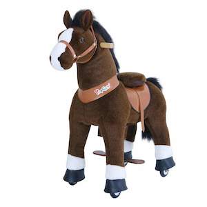 Toy: PonyCycle Ride On Dark Brown Horse Medium Size