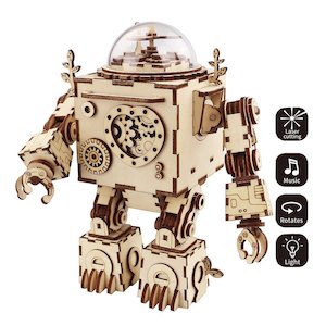 Robotime ROKR 3D Wooden Puzzle Music Box Robot Orpheus