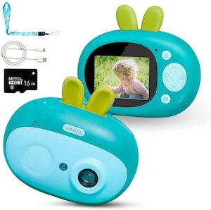 Rabbit Kids Digital Camera 24 Megapixels, 1080P-Blue