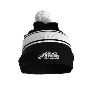 Black Sticks Pom Pom Beanie