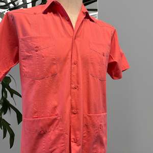 Coral  Guayabera Shirt Size Small