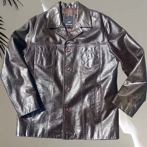 Menswear: Victor Brown Leather Jacket Size XL