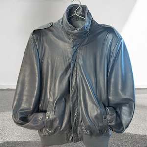 Michael Hoban Leather Bomber Jacket Size Large