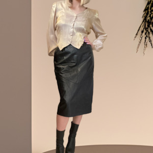 Giorgio Mobiani Leather Pencil Skirt Size 10-12