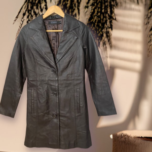 Sonny Espresso Leather Coat Size 6-8