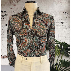 70's paisley shirt Size S