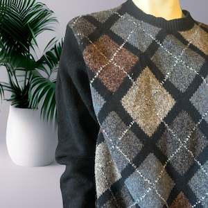 Autumn Winter: Geoffry Argyle Wool Jumper Size M